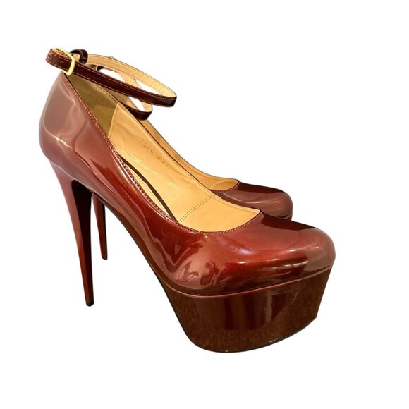 Beverly Hills by Nico Shoes - Women's Sexy Stiletto High Heels Ankle Strap Pumps Patent Leather Platform Shoes